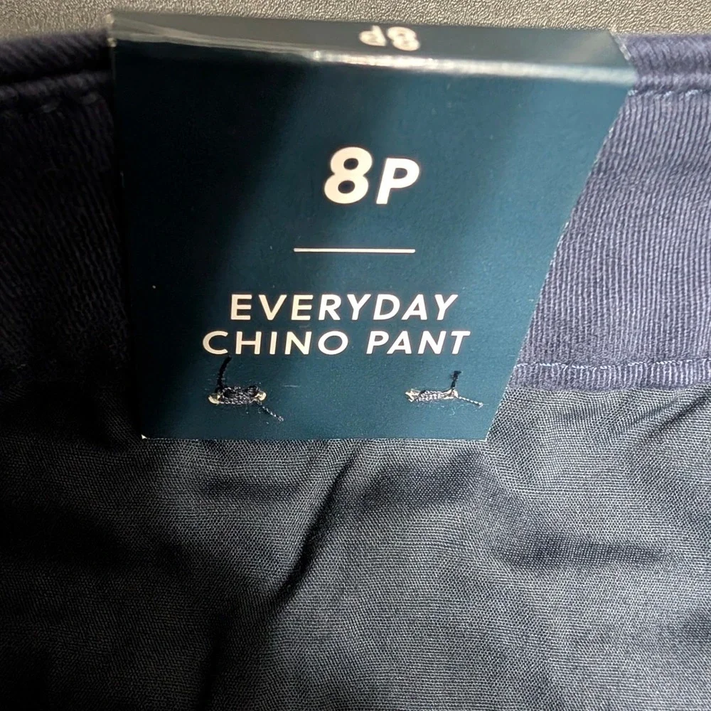 J.Crew Everyday Chino Pant Navy Blue Straight Leg Trousers Womens 8 Petite